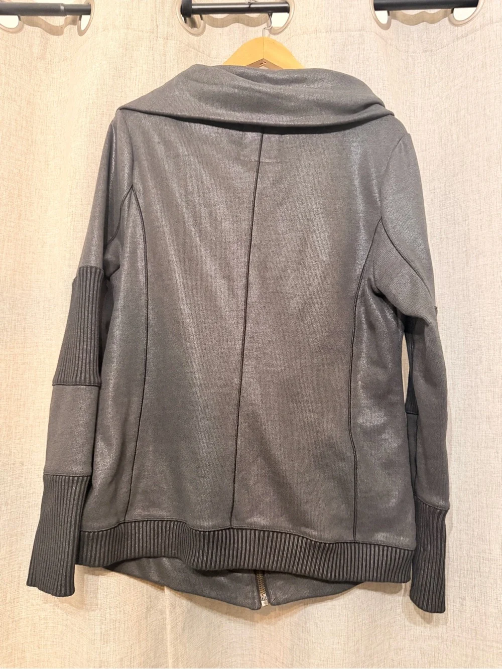 Victoria's Secret Gray Asymmetric Zip Bomber Jacket
